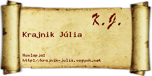 Krajnik Júlia névjegykártya